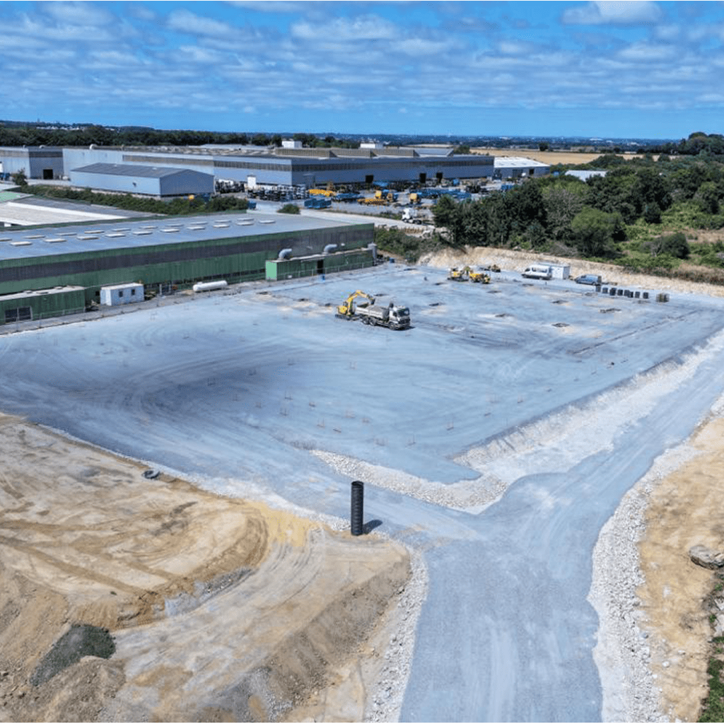 vue drone d'un chantier d'une entreprise de TP